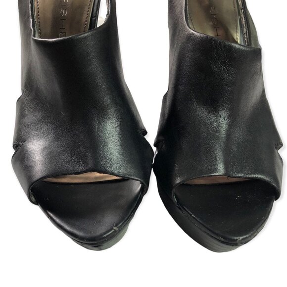 Marc Fisher Thane Leather Platform Slingback Heels - Picture 4 of 7